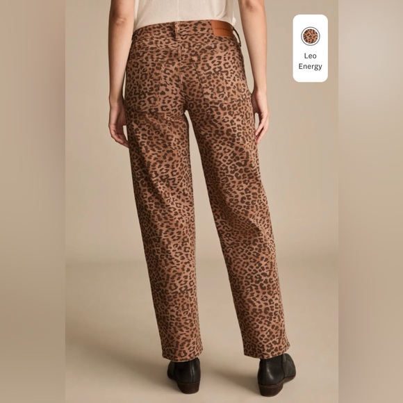 Lucky Brand-Legend Baggy Leopard Print Cotton Jeans - Picture 1 of 8
